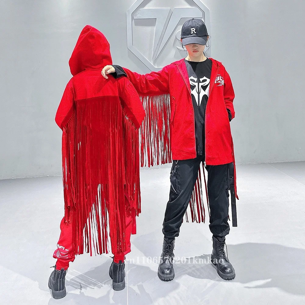 Street Fashion Outfit Girl - ชุดการแสดงฮิปฮอปสำหรับผู้หญิง ชุดซ้อมบนเวที ชุดแข่งขันเต้นสตรีทแฟชั่น ชุดฮิปฮอปหลวมๆ สำหรับการแสดงบนเวที