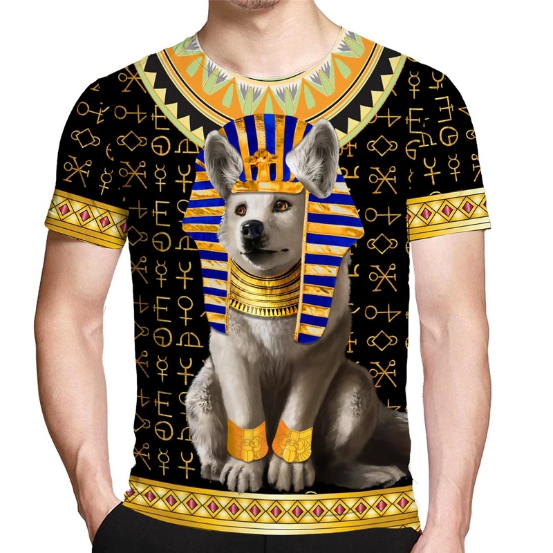 Street Fashion Egypt - เสื้อยืดพิมพ์ลาย 3 มิติ ลายสุนัข 1 ชิ้น