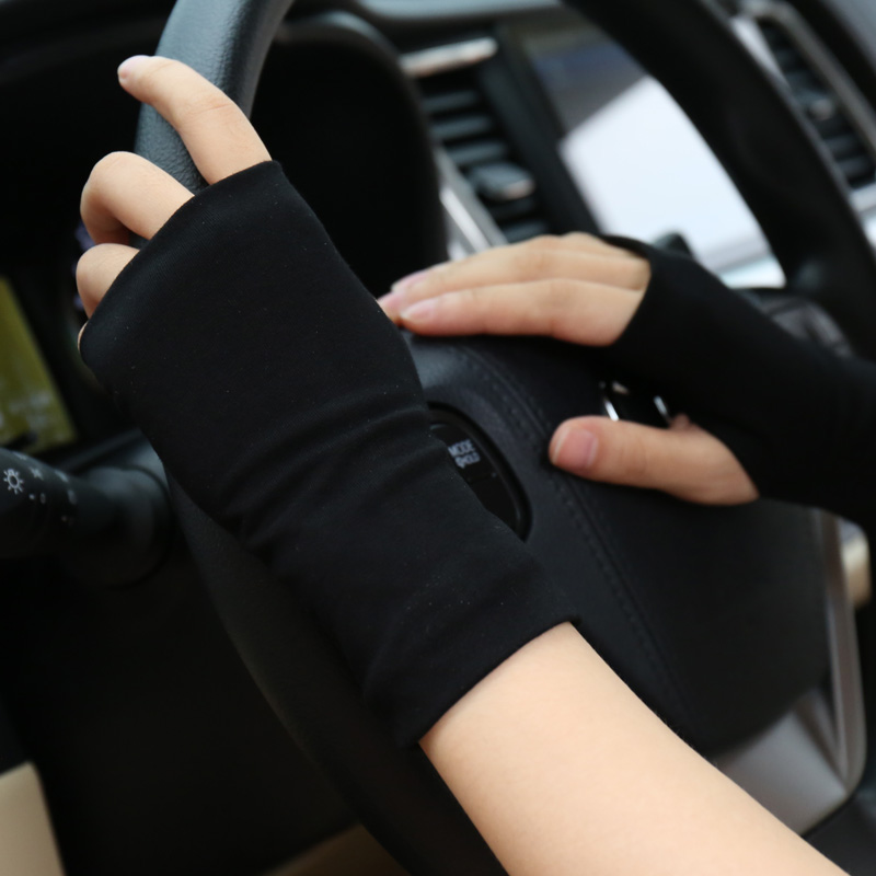 Street Fashion Gloves - ถุงมือกันแดดแบบไร้นิ้วสำหรับฤดูร้อน สำหรับผู้ชายและผู้หญิง บางเฉียบ ปกปิดรอยแผลเป็น รอยสัก เหมาะสำหรับเล่นกีฬา