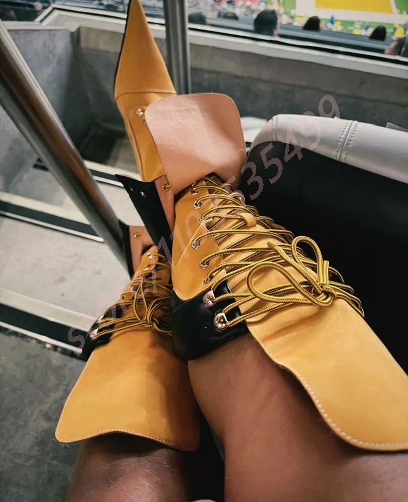 Street Fashion Ladies - 2025 เซ็กซี่ Catwalk สุภาพสตรี Stiletto รองเท้าใหม่ผสมสีสายรัด