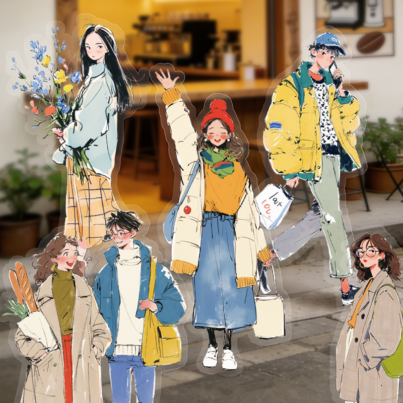 Street Fashion Outfit Girl - สติกเกอร์ธีมชุดแฟชั่นสาวๆ 20 ชิ้น/แพ็ค สไตล์สตรีทเทรนดี้ สำหรับตกแต่งสมุดบันทึก DIY