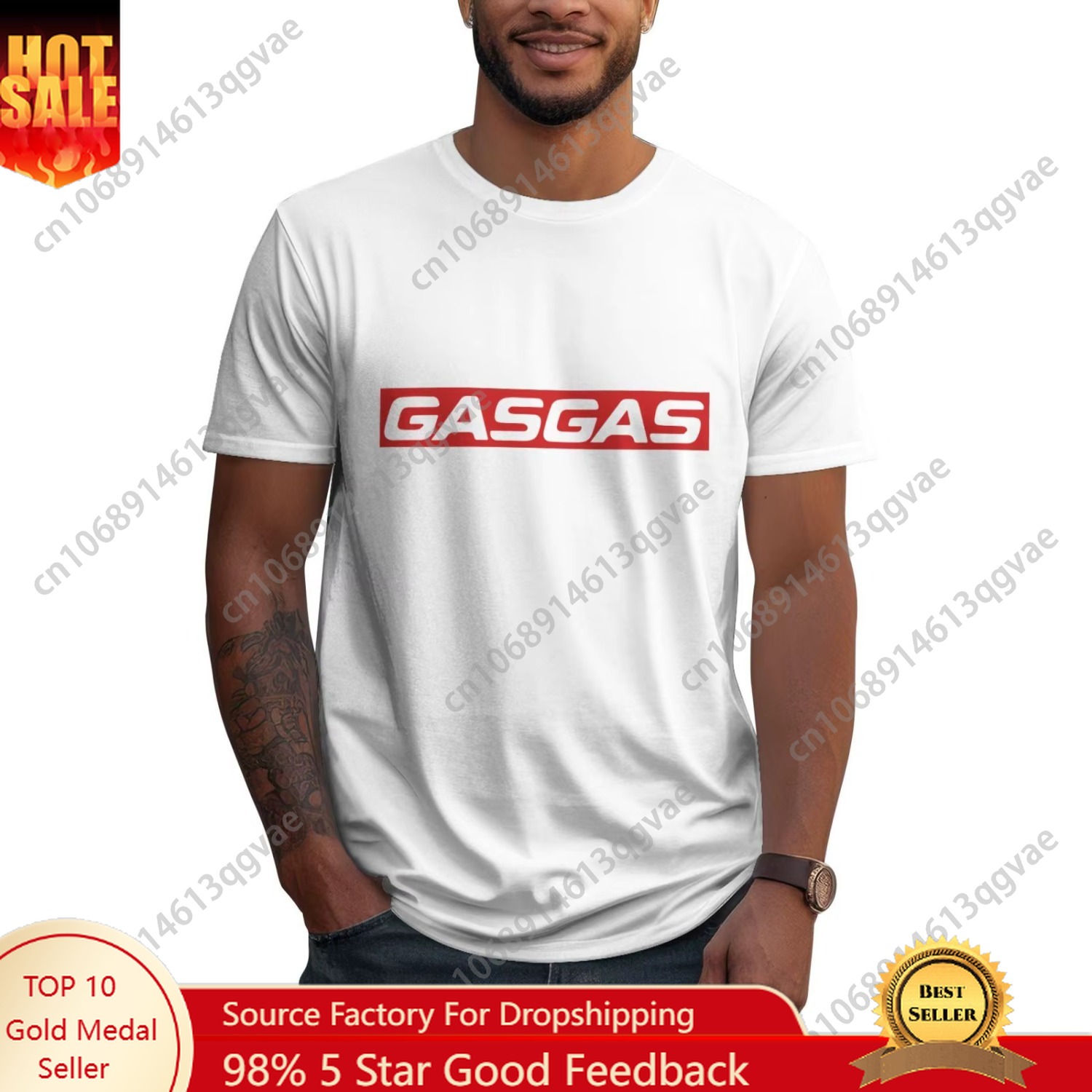 Street Fashion Magazine - เสื้อยืดพิมพ์ลายรถมอเตอร์ไซค์ GasGas Enduro ผ้าฝ้าย 100% เสื้อผ้าลำลองทรงโอเวอร์ไซส์
