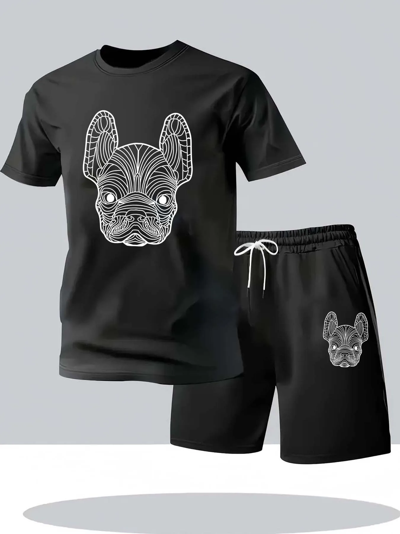 Street Fashion Clothes - ฤดูร้อนผู้ชายเสื้อยืดแขนสั้นลำลองแห้งเร็วและกางเกงขาสั้นชุดแฟชั่นสตรีทแฟชั่นวิ่งกีฬาชุด 2 ชิ้น
