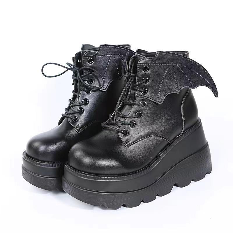 รองเท้าบูทข้อเท้าสไตล์โกธิคสำห - Street Fashion Plus Size บทวิจารณ์และราคา