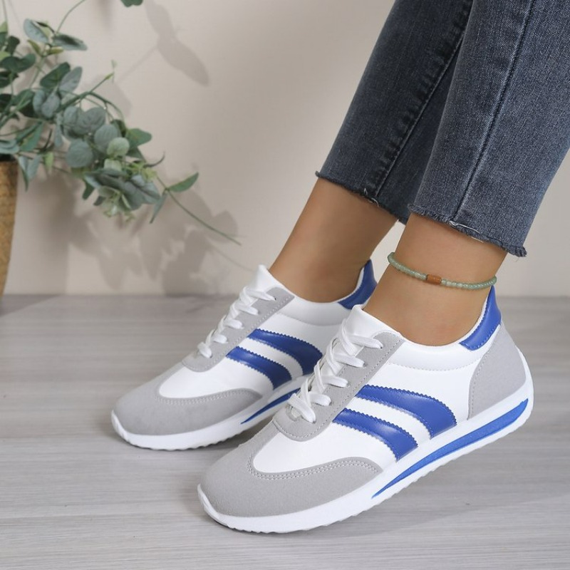 รองเท้าผ้าใบสีขาวแฟชั่นแบบผูกเ - Street Fashion Ladies บทวิจารณ์และราคา