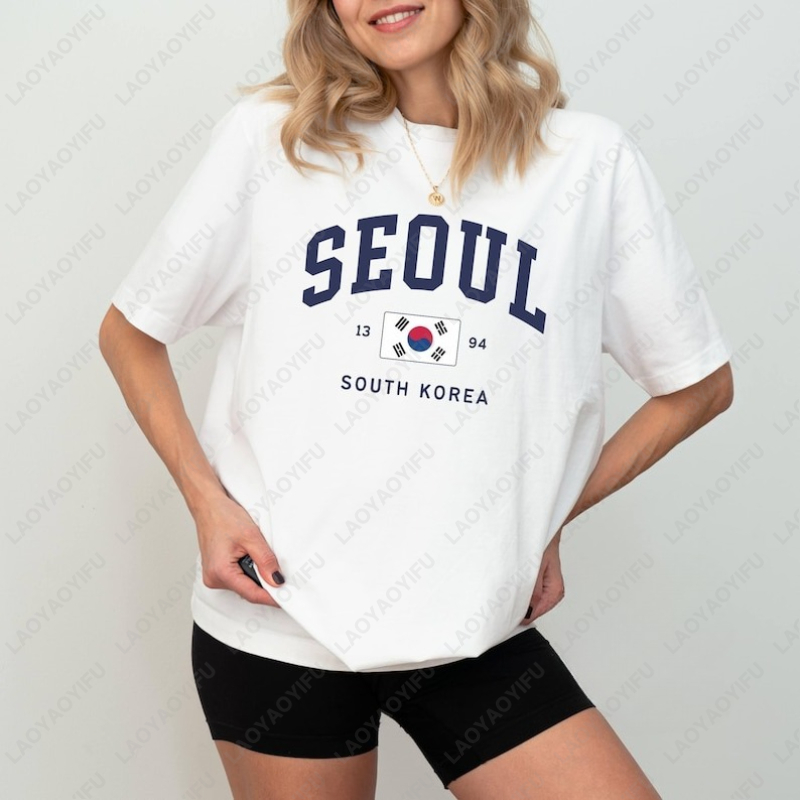 เสื้อยืดลายธงชาติเกาหลีใต้ ซูล - Street Fashion Seoul บทวิจารณ์และราคา