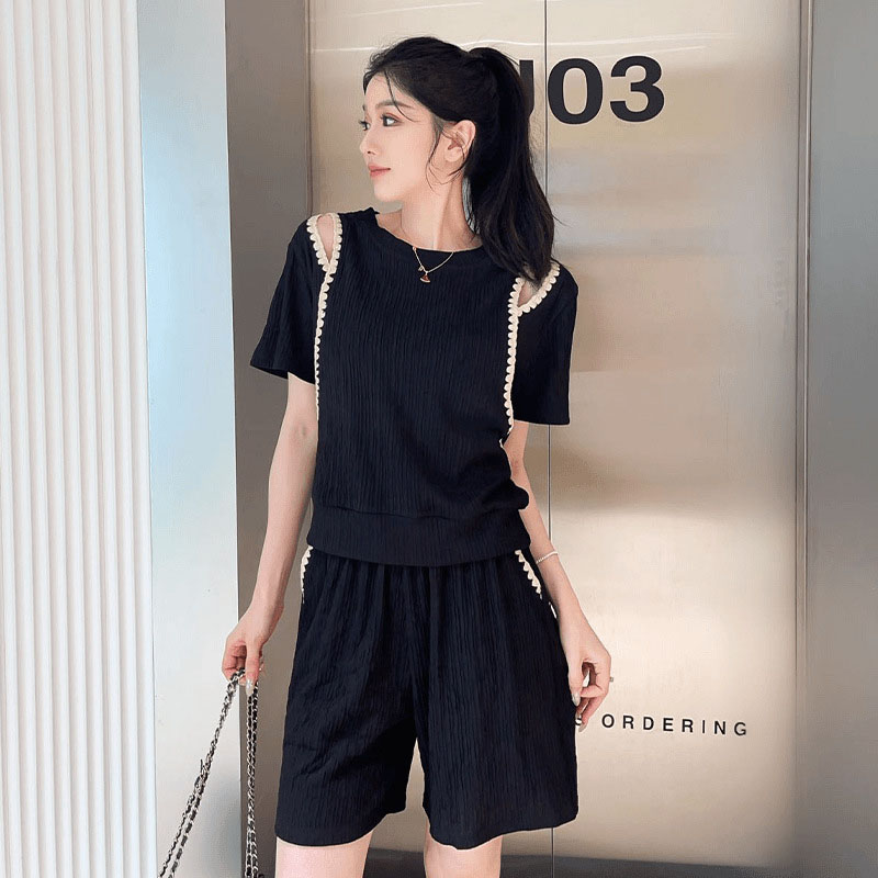 เกาหลีแฟชั่นปิดไหล่เสื้อยืด 2  - Street Fashion Korea บทวิจารณ์และราคา