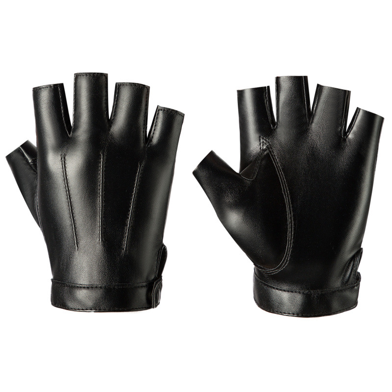 PU หนัง Fingerless ถุงมือผู้ชา - Street Fashion Gloves บทวิจารณ์และราคา