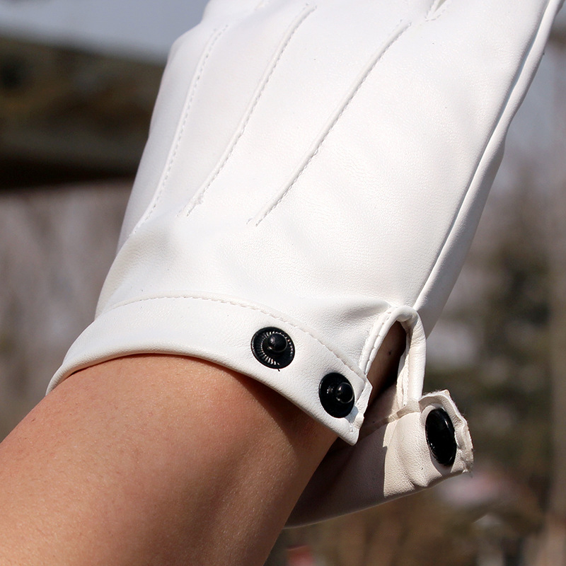 PU หนัง Fingerless ถุงมือผู้ชา - Street Fashion Gloves บทวิจารณ์และราคา