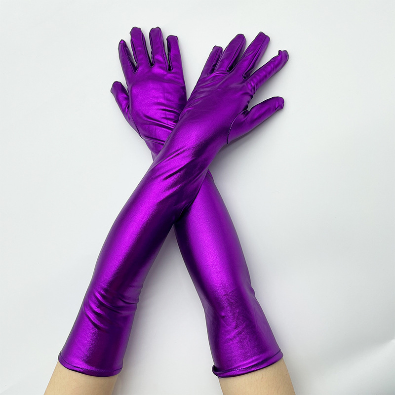 48 ซม.ผู้หญิงสิทธิบัตรหนังถุงม - Street Fashion Gloves บทวิจารณ์และราคา