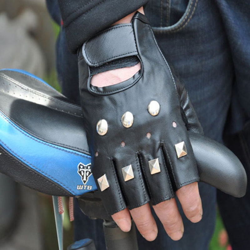 ผู้ชาย Hip Hop Rivet Runk PU ห - Street Fashion Gloves บทวิจารณ์และราคา