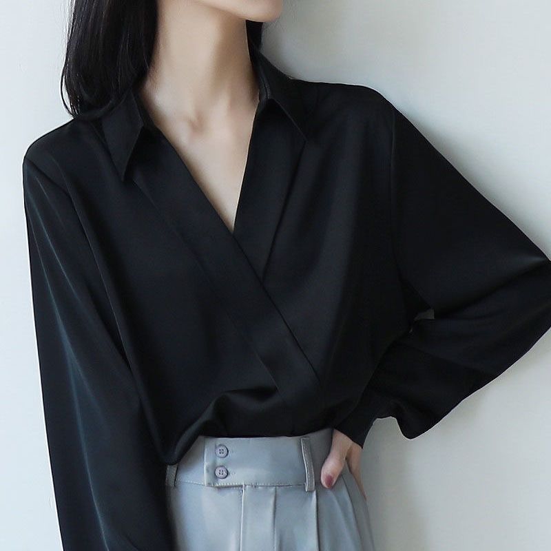 Gidyq เสื้อชีฟองสีดำสำหรับผู้ห - Street Fashion Korea บทวิจารณ์และราคา