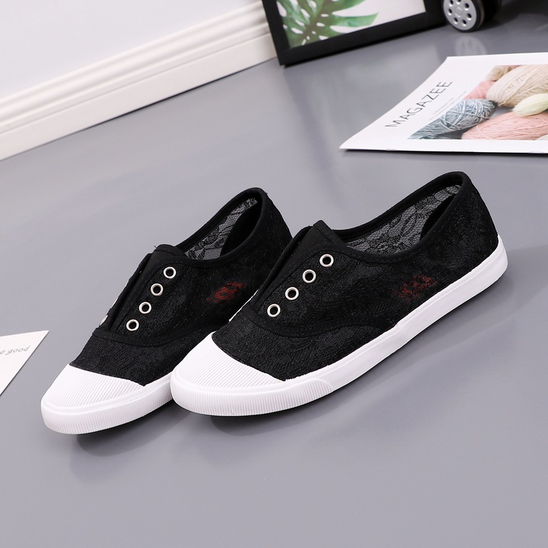 แฟชั่นลูกไม้สีขาวรองเท้าผ้าใบผ - Street Fashion Ladies บทวิจารณ์และราคา