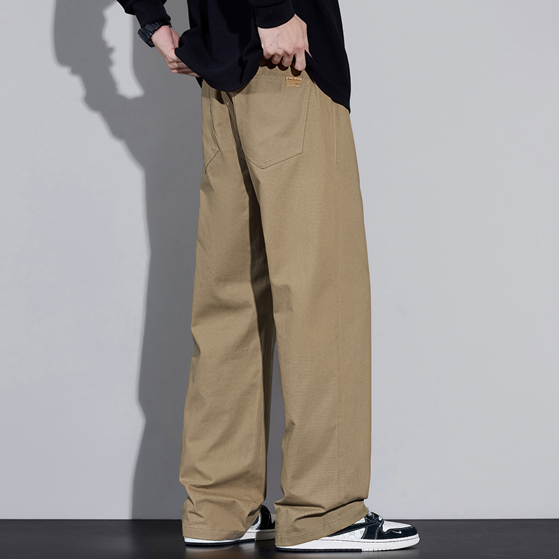 กางเกงขายาวทรงหลวมผ้าฝ้าย 100% - Street Fashion Korea บทวิจารณ์และราคา
