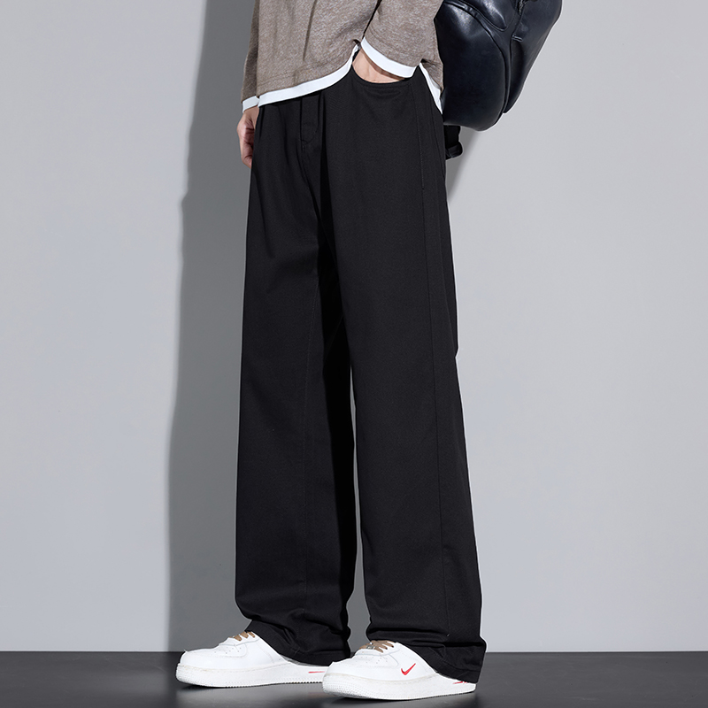 กางเกงขายาวทรงหลวมผ้าฝ้าย 100% - Street Fashion Korea บทวิจารณ์และราคา