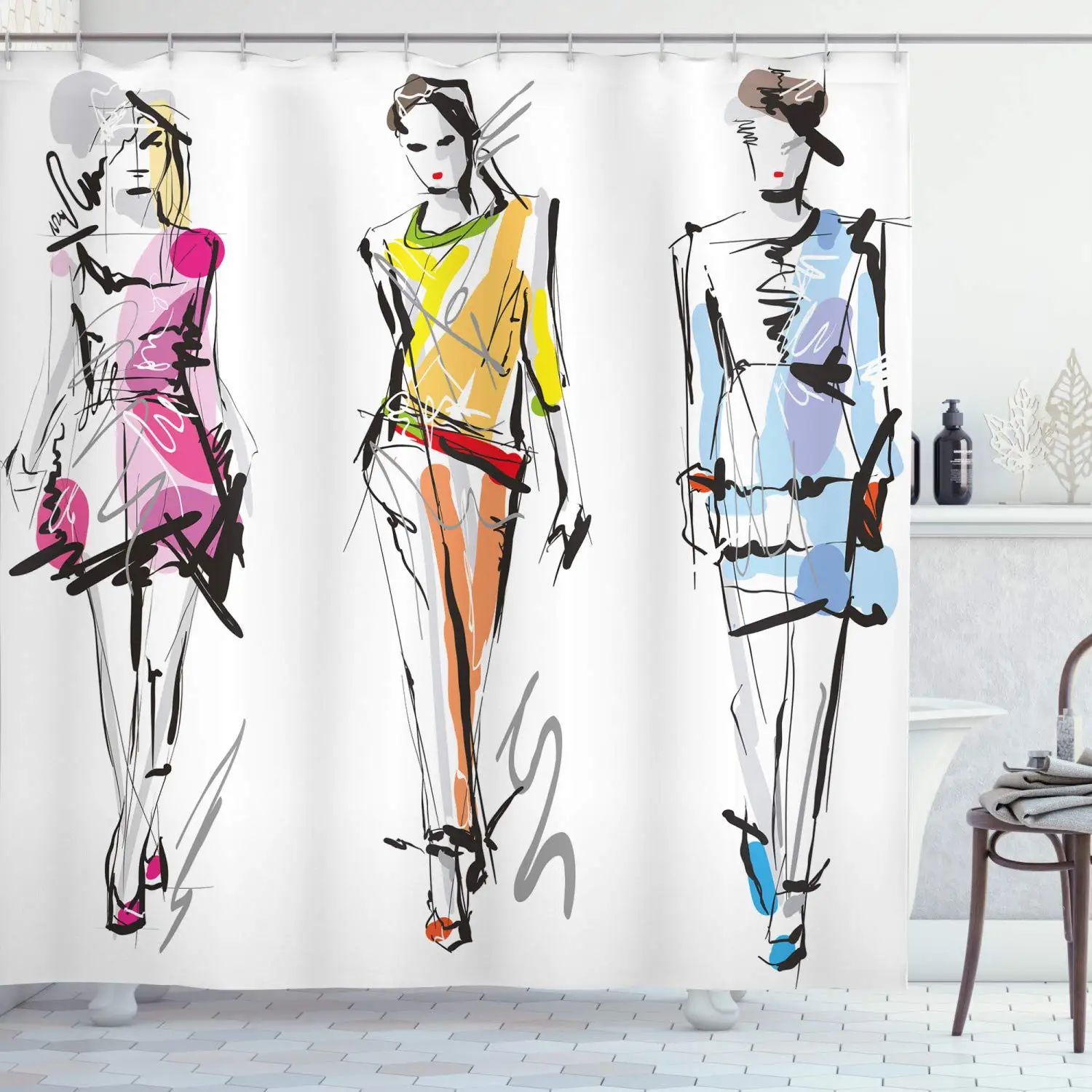 ม่านอาบน้ำแฟชั่นสำหรับผู้หญิง  - Street Fashion Pose บทวิจารณ์และราคา