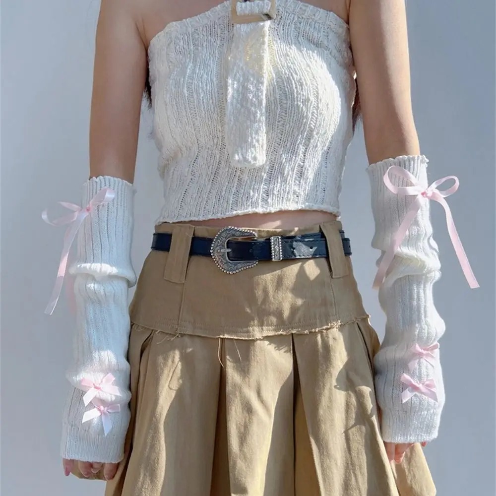Streetwear ยืดหยุ่นถักแขนแขน Y - Street Fashion Korea บทวิจารณ์และราคา