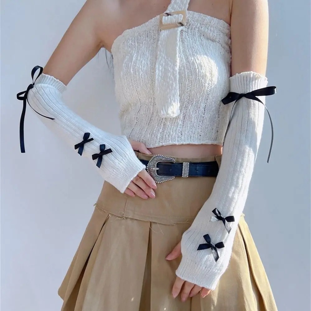 Streetwear ยืดหยุ่นถักแขนแขน Y - Street Fashion Korea บทวิจารณ์และราคา