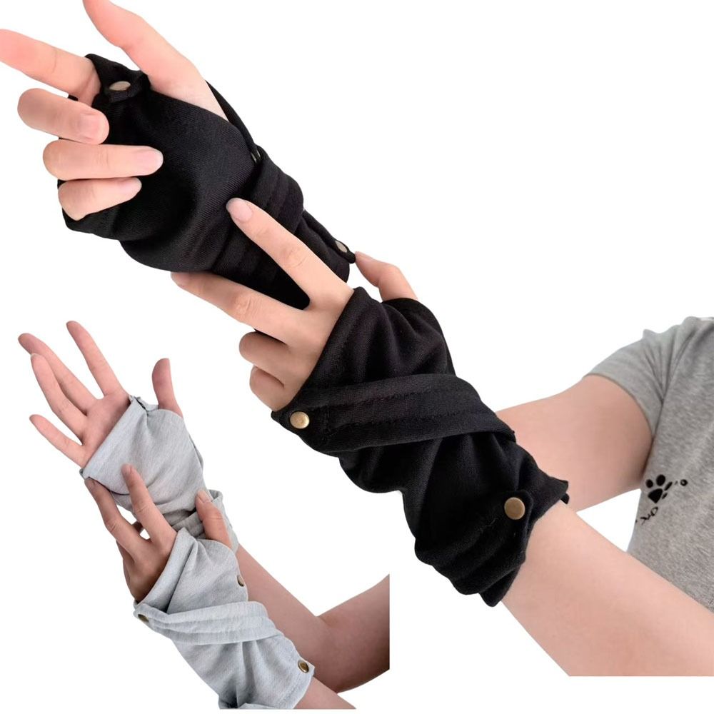 ถุงมือแบบครึ่งนิ้วพร้อมกระดุมป - Street Fashion Gloves บทวิจารณ์และราคา