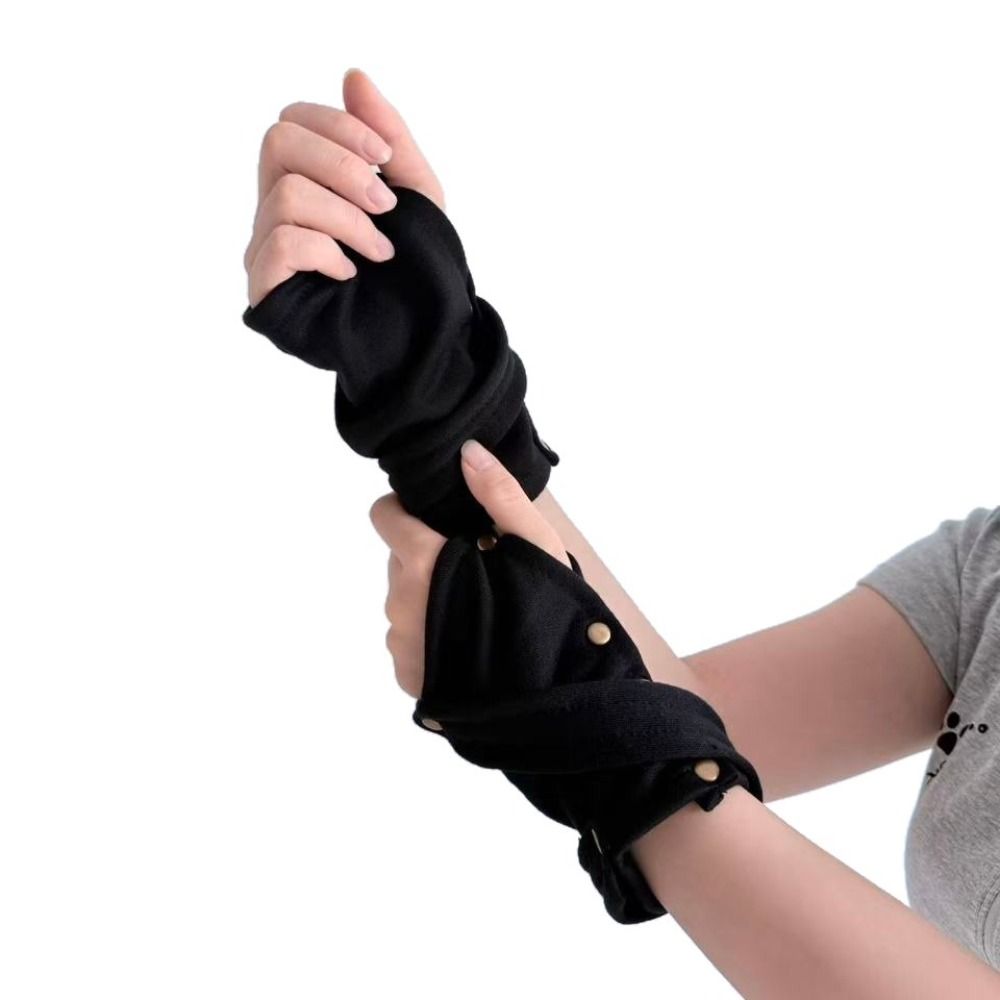ถุงมือแบบครึ่งนิ้วพร้อมกระดุมป - Street Fashion Gloves บทวิจารณ์และราคา