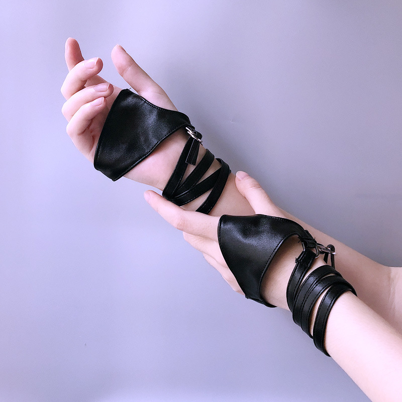 ผู้หญิงเซ็กซี่สีดํา Half-Finge - Street Fashion Gloves บทวิจารณ์และราคา