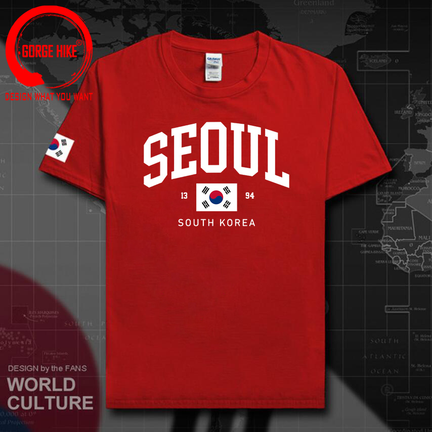 โซล เกาหลีใต้ ธงชาติ เสื้อยืดย - Street Fashion Seoul บทวิจารณ์และราคา