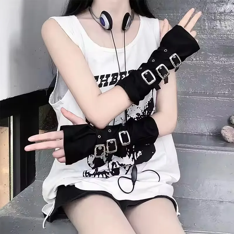 บุคลิกภาพแฟชั่นสายรัด Punk สไต - Street Fashion Gloves บทวิจารณ์และราคา