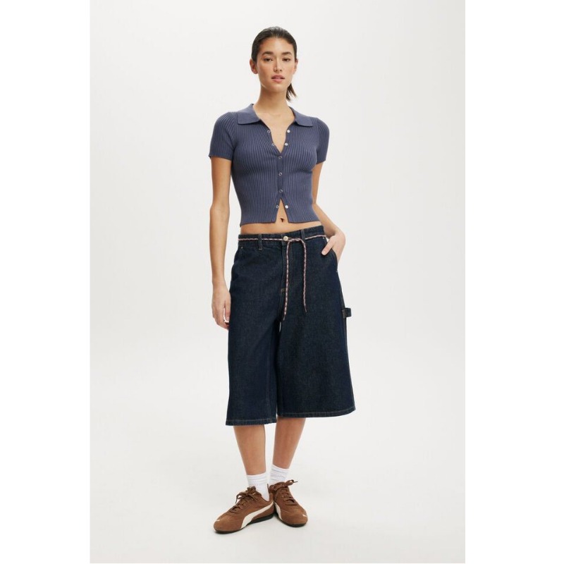 กางเกงยีนส์ขาสั้นทรงหลวมสำหรับ - Street Fashion Plus Size บทวิจารณ์และราคา
