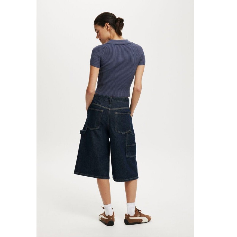 กางเกงยีนส์ขาสั้นทรงหลวมสำหรับ - Street Fashion Plus Size บทวิจารณ์และราคา