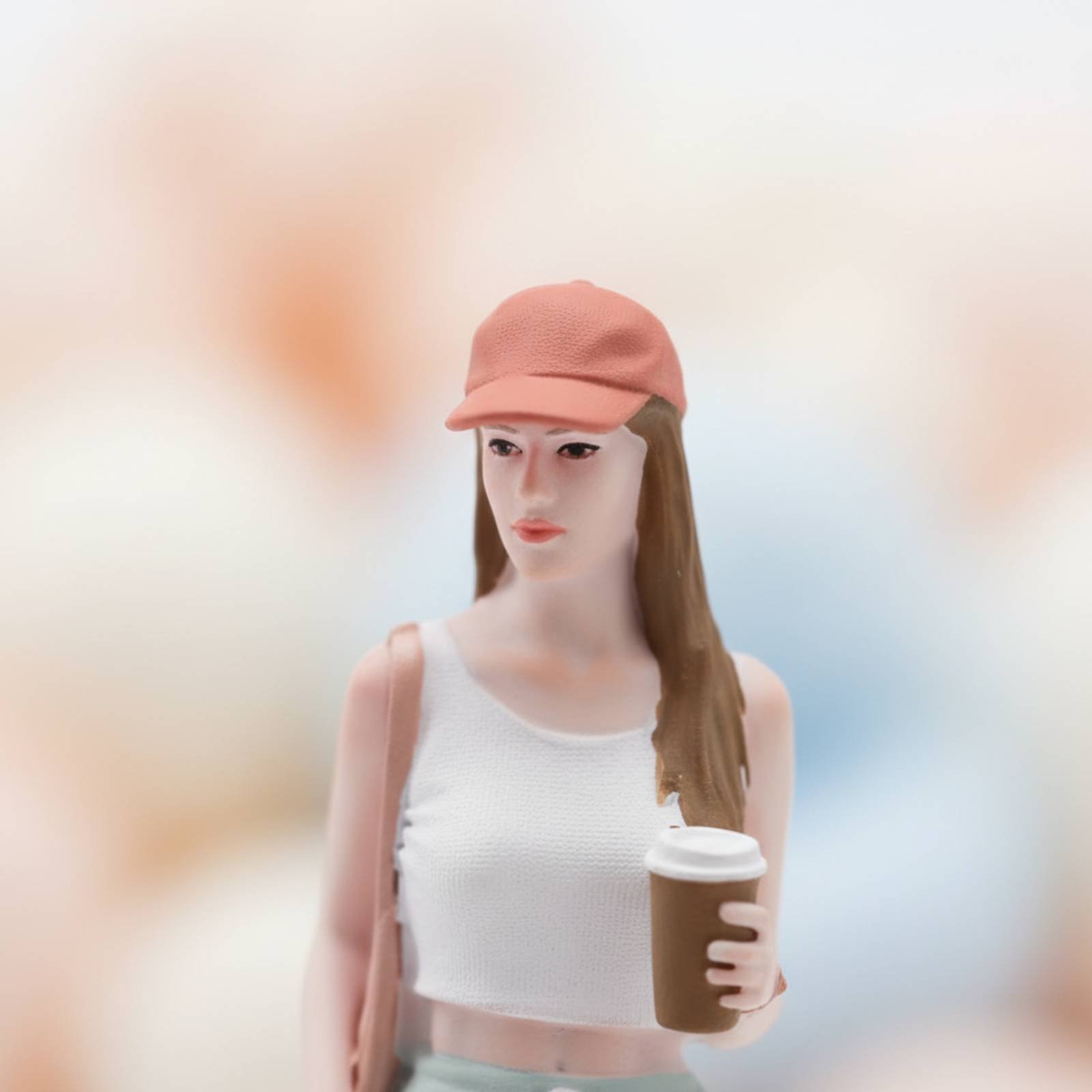 รูปปั้นเด็กผู้หญิงถือกาแฟ แฟชั - Street Fashion Pose บทวิจารณ์และราคา