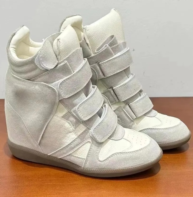 รองเท้าผ้าใบหุ้มข้อส้นลิ่มซ่อน - Street Fashion Ladies บทวิจารณ์และราคา