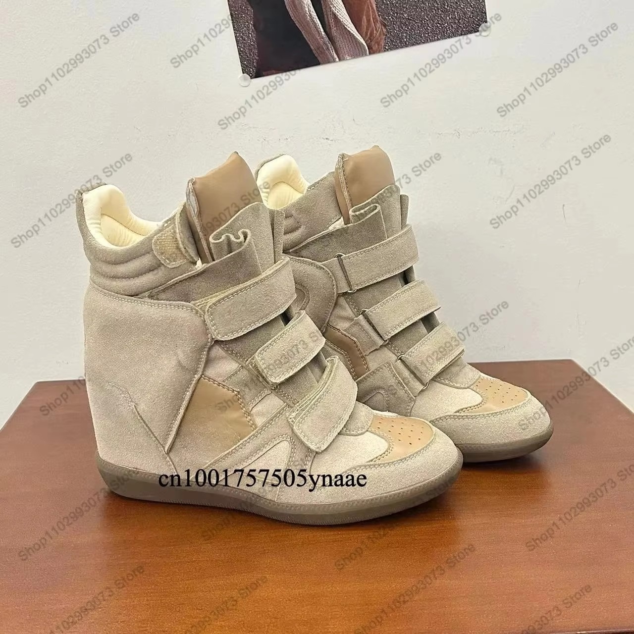 รองเท้าผ้าใบหุ้มข้อส้นลิ่มซ่อน - Street Fashion Ladies บทวิจารณ์และราคา