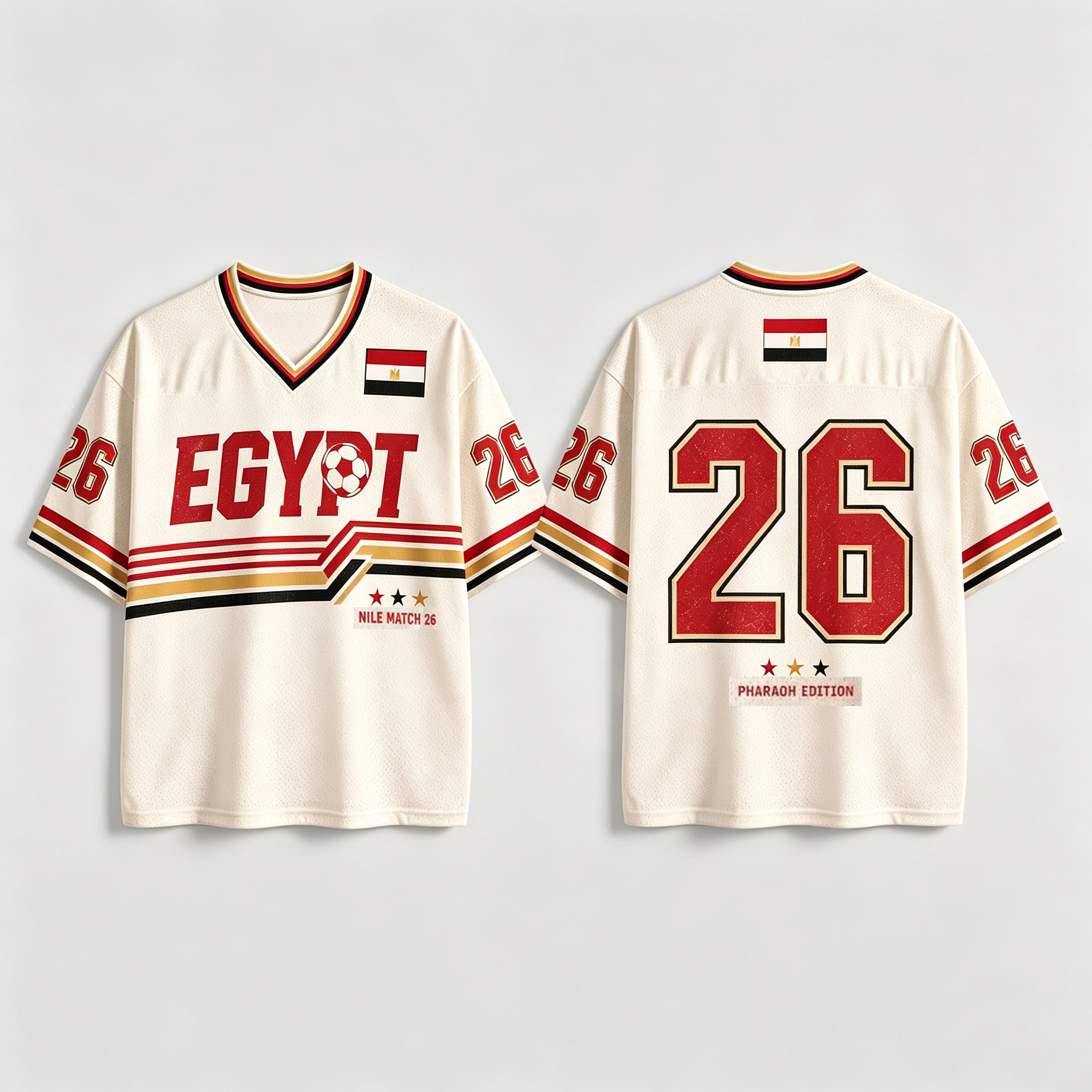 เสื้อยืดฟุตบอลคอวีสไตล์เรโทรที - Street Fashion Egypt บทวิจารณ์และราคา